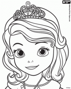 principessa sofia viso sorridente immagine da colorare